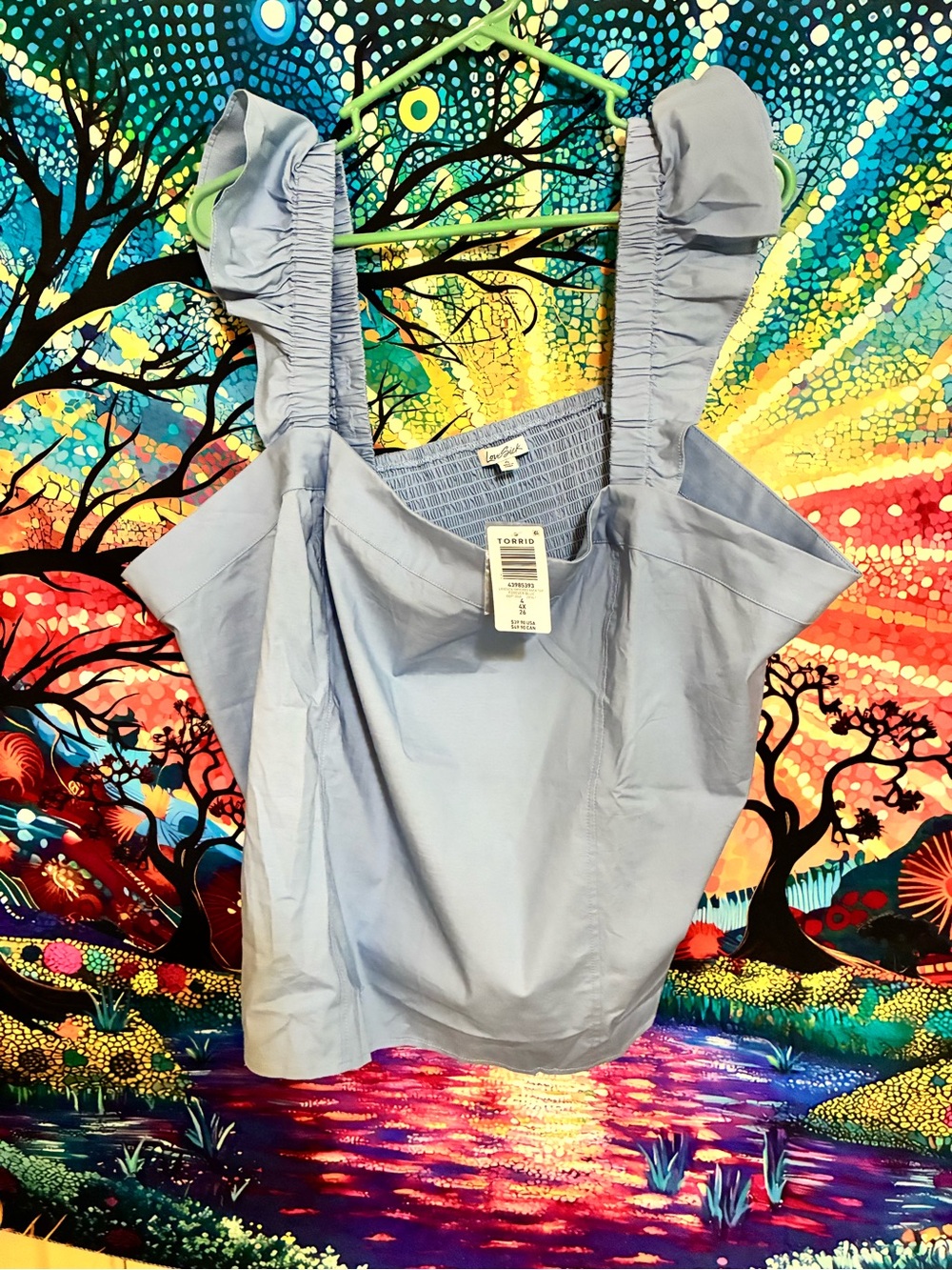 Lovesick Light Blue Ruffle Strap Tank Top